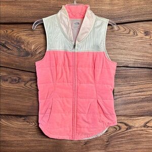 The North Face Pink and Cream Vest